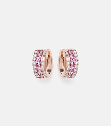 Boucles d'oreilles Lola en or rose 18 ct, diamants et saphirs | Anita Ko