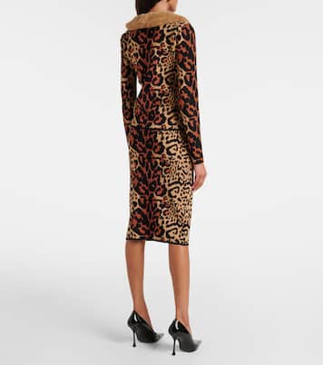 Leopard-print jacquard cardigan | Blumarine