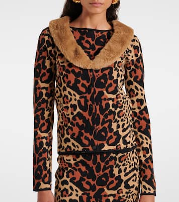 Leopard-print jacquard cardigan | Blumarine