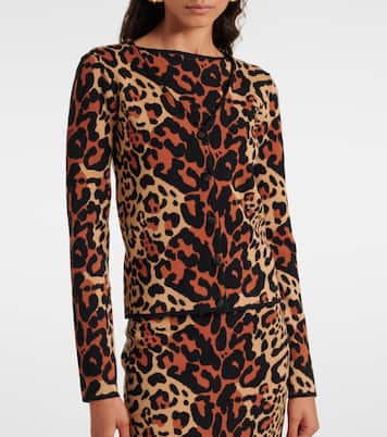 Leopard-print jacquard cardigan | Blumarine