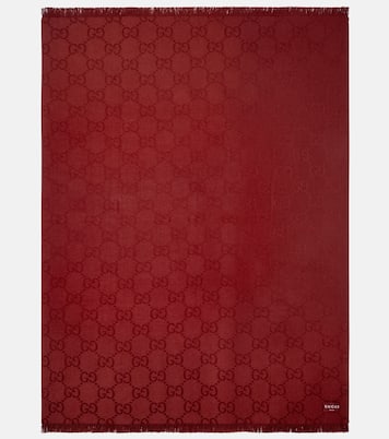 GG wool and silk jacquard blanket | Gucci