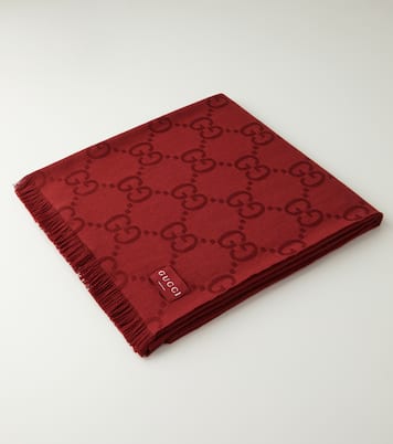 GG wool and silk jacquard blanket | Gucci