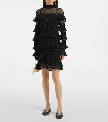 Mules Pixie in pizzo con pelle e cristalli | Zimmermann