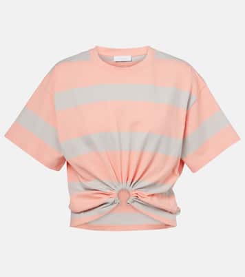T-shirt in jersey di cotone a righe | Rabanne