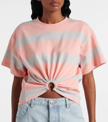 T-shirt in jersey di cotone a righe | Rabanne