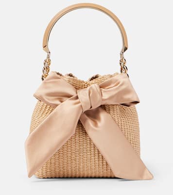 Secchiello Bon Bon in rafia con fiocco | Jimmy Choo