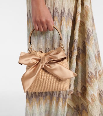 Secchiello Bon Bon in rafia con fiocco | Jimmy Choo