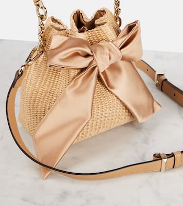 Secchiello Bon Bon in rafia con fiocco | Jimmy Choo