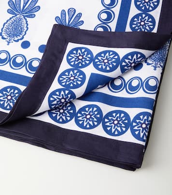 Nappe Big Pineapple Blu imprimée en lin | La DoubleJ