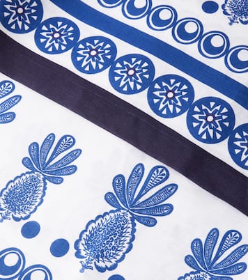 Nappe Big Pineapple Blu imprimée en lin | La DoubleJ