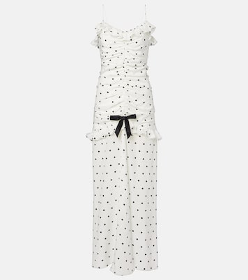 Ruched polka-dot silk maxi dress | Alessandra Rich
