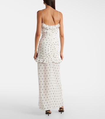 Ruched polka-dot silk maxi dress | Alessandra Rich