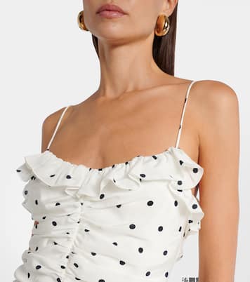 Ruched polka-dot silk maxi dress | Alessandra Rich