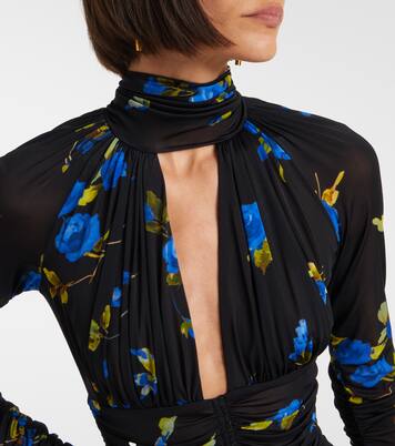 Cutout floral jersey minidress | Blumarine