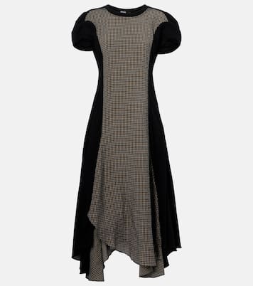 Checked asymmetric midi dress | Loewe
