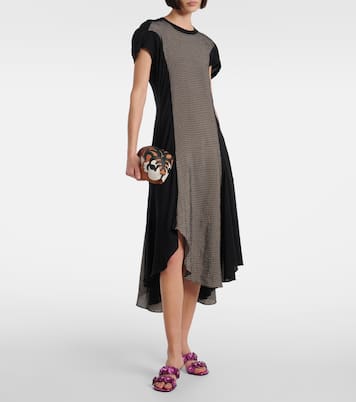 Checked asymmetric midi dress | Loewe