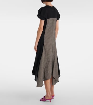 Checked asymmetric midi dress | Loewe