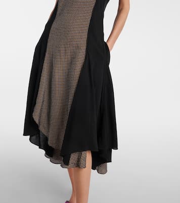 Checked asymmetric midi dress | Loewe