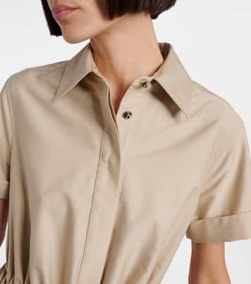 Vestido camisero de algodón y seda | Loewe
