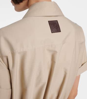 Vestido camisero de algodón y seda | Loewe