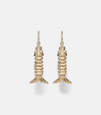 Moving Fish 14kt gold earrings with diamonds | Sydney Evan
