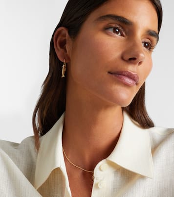 Moving Fish 14kt gold earrings with diamonds | Sydney Evan