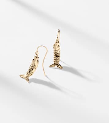 Moving Fish 14kt gold earrings with diamonds | Sydney Evan