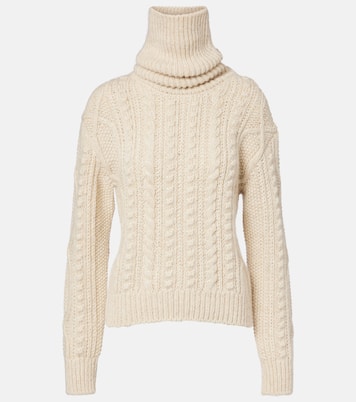 Jersey de cuello alto trenzado en mezcla de lana | Moncler Grenoble