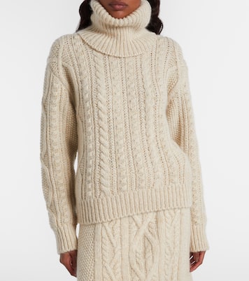 Jersey de cuello alto trenzado en mezcla de lana | Moncler Grenoble