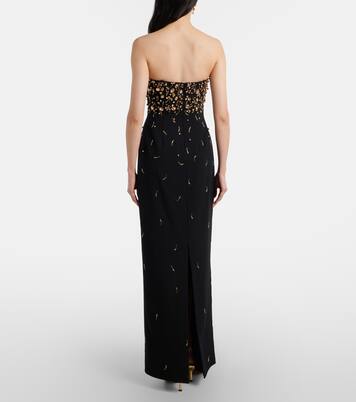 Bustier-Robe Reign aus Crêpe mit Kristallen | Simkhai