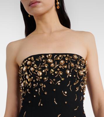 Bustier-Robe Reign aus Crêpe mit Kristallen | Simkhai