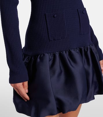 فستان قصير بحبكة الوافل | Self-Portrait