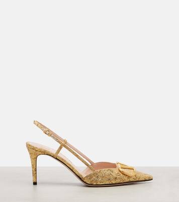 VLogo 80 jacquard slingback pumps | Valentino Garavani