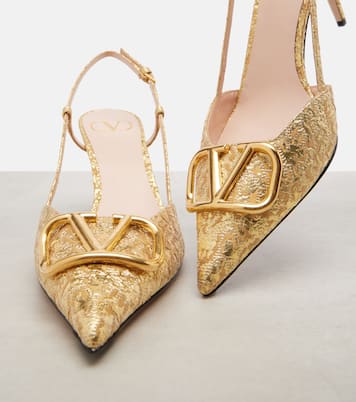 VLogo 80 jacquard slingback pumps | Valentino Garavani