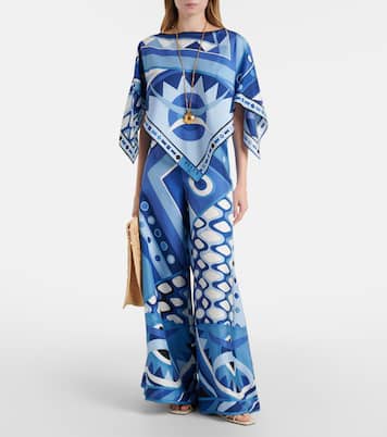 Top imprimé en satin de soie | Pucci