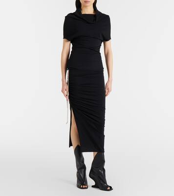 Falda midi Edfu de jersey de algodón | Rick Owens