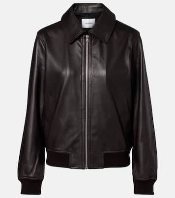 Hooded leather blouson jacket | Yves Salomon