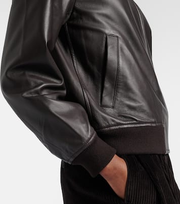 Hooded leather blouson jacket | Yves Salomon