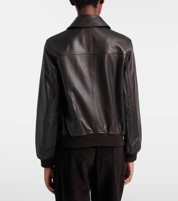 Hooded leather blouson jacket | Yves Salomon