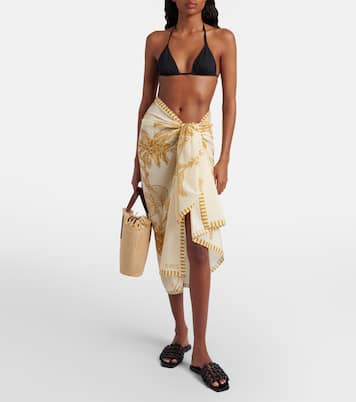 Pareo Jungle in cotone e seta con stampa | Eres