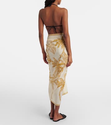 Pareo Jungle in cotone e seta con stampa | Eres