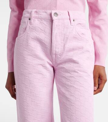 GG jacquard straight jeans | Gucci