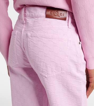 GG jacquard straight jeans | Gucci