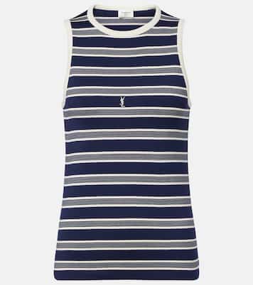 Cassandre striped cotton jersey tank top | Saint Laurent