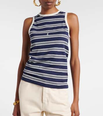 Cassandre striped cotton jersey tank top | Saint Laurent
