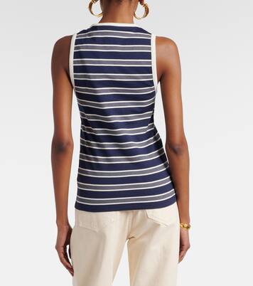 Cassandre striped cotton jersey tank top | Saint Laurent