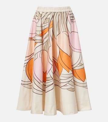 Ballerina floral cotton midi skirt | La DoubleJ