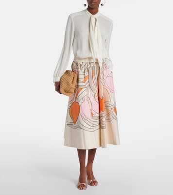 Ballerina floral cotton midi skirt | La DoubleJ