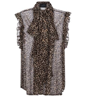Justina leopard-print chiffon top | Costarellos