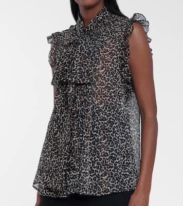 Justina leopard-print chiffon top | Costarellos
